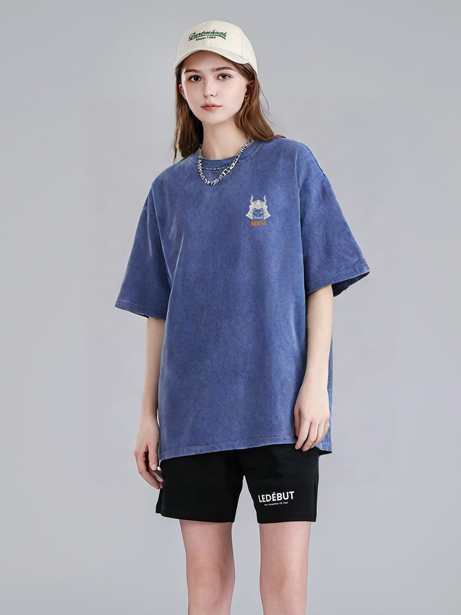 Unisex Gradé Japanese-Inspired Warrior Bear Oversized Tee