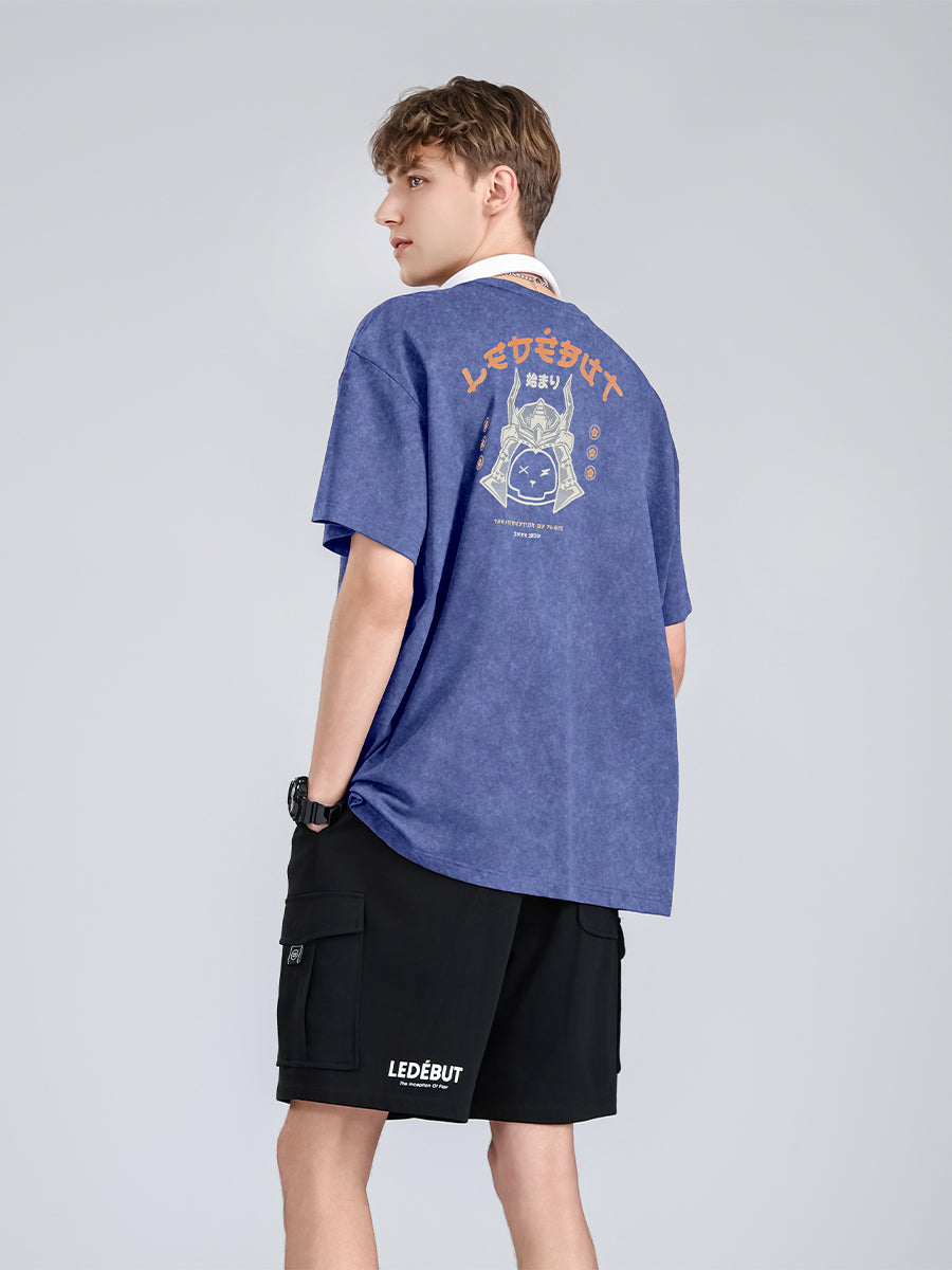 Unisex Gradé Japanese-Inspired Warrior Bear Oversized Tee