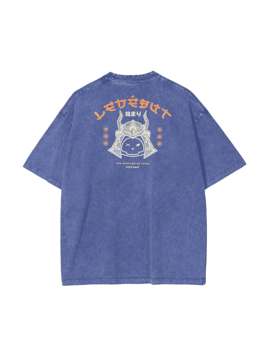 Unisex Gradé Japanese-Inspired Warrior Bear Oversized Tee