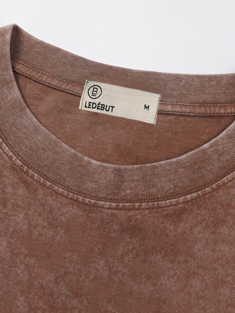 Unisex Gradé Japanese-Inspired Text Print Oversized Tee