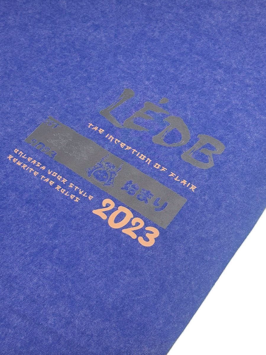 Unisex Gradé Japanese-Inspired Text Print Oversized Tee