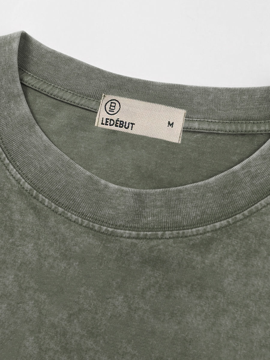 Unisex Gradé Japanese-Inspired Motif Print Oversized Tee