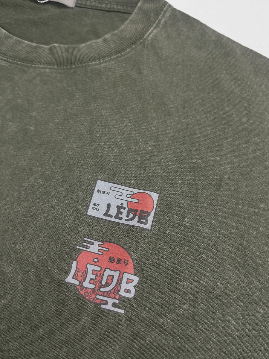 Unisex Gradé Japanese-Inspired Motif Print Oversized Tee