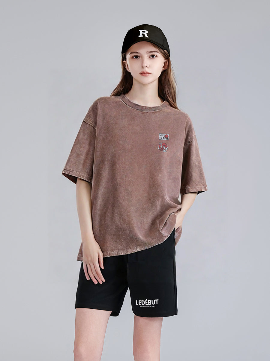 Unisex Gradé Japanese-Inspired Motif Print Oversized Tee