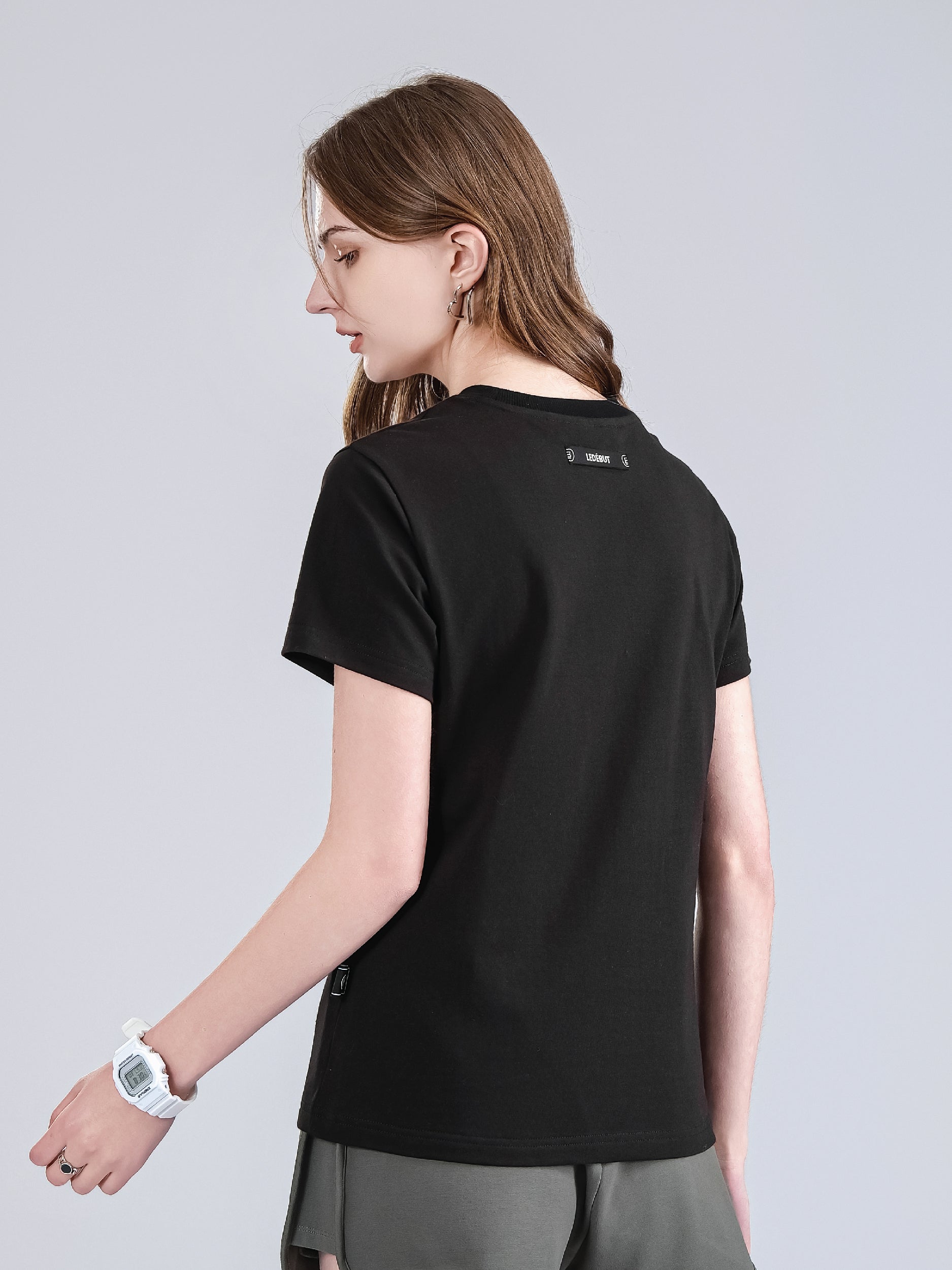 Women Regular Left Chest Label Regular Tee