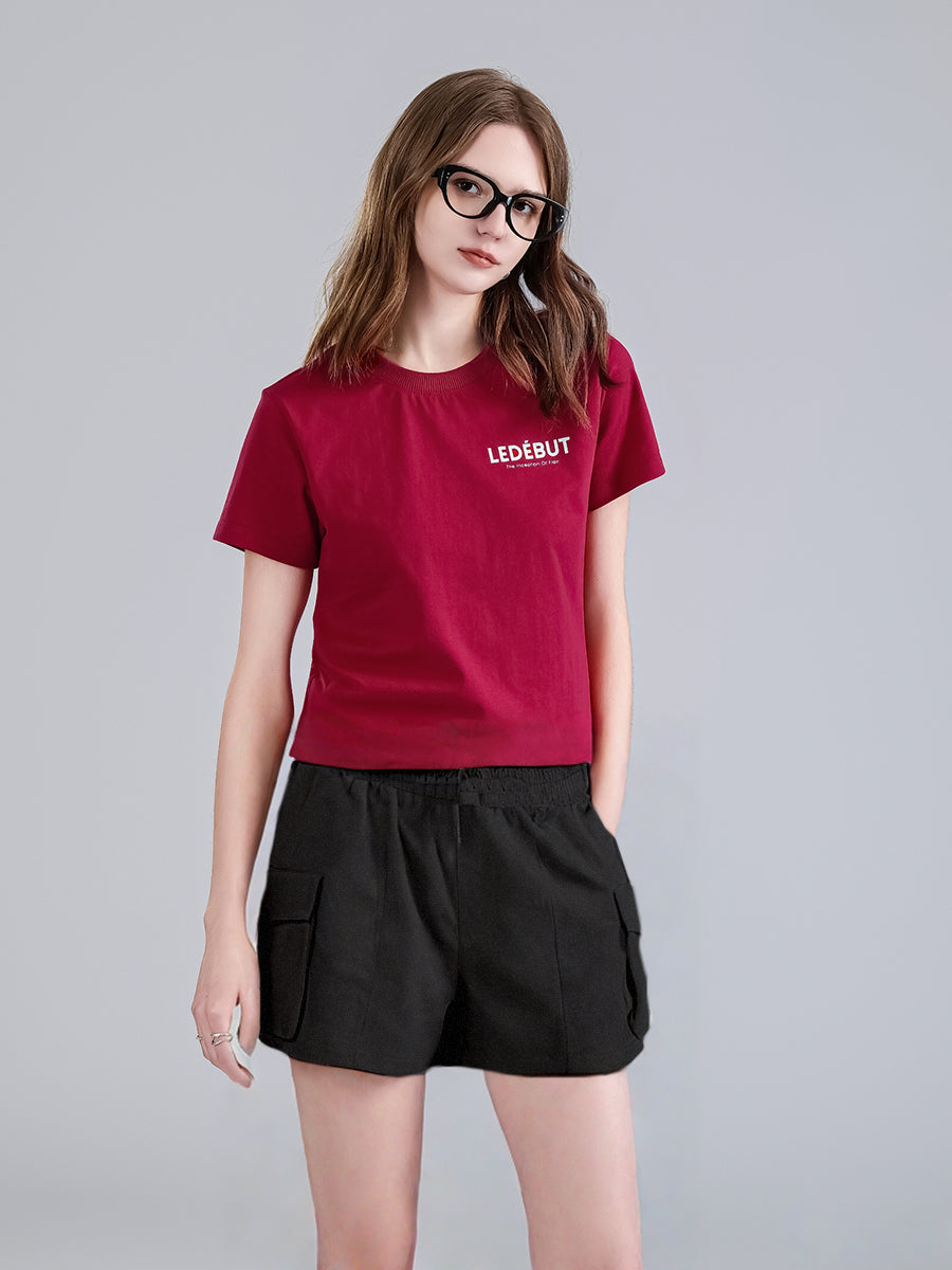 Women Roma Fabric Cargo Pocket Shorts