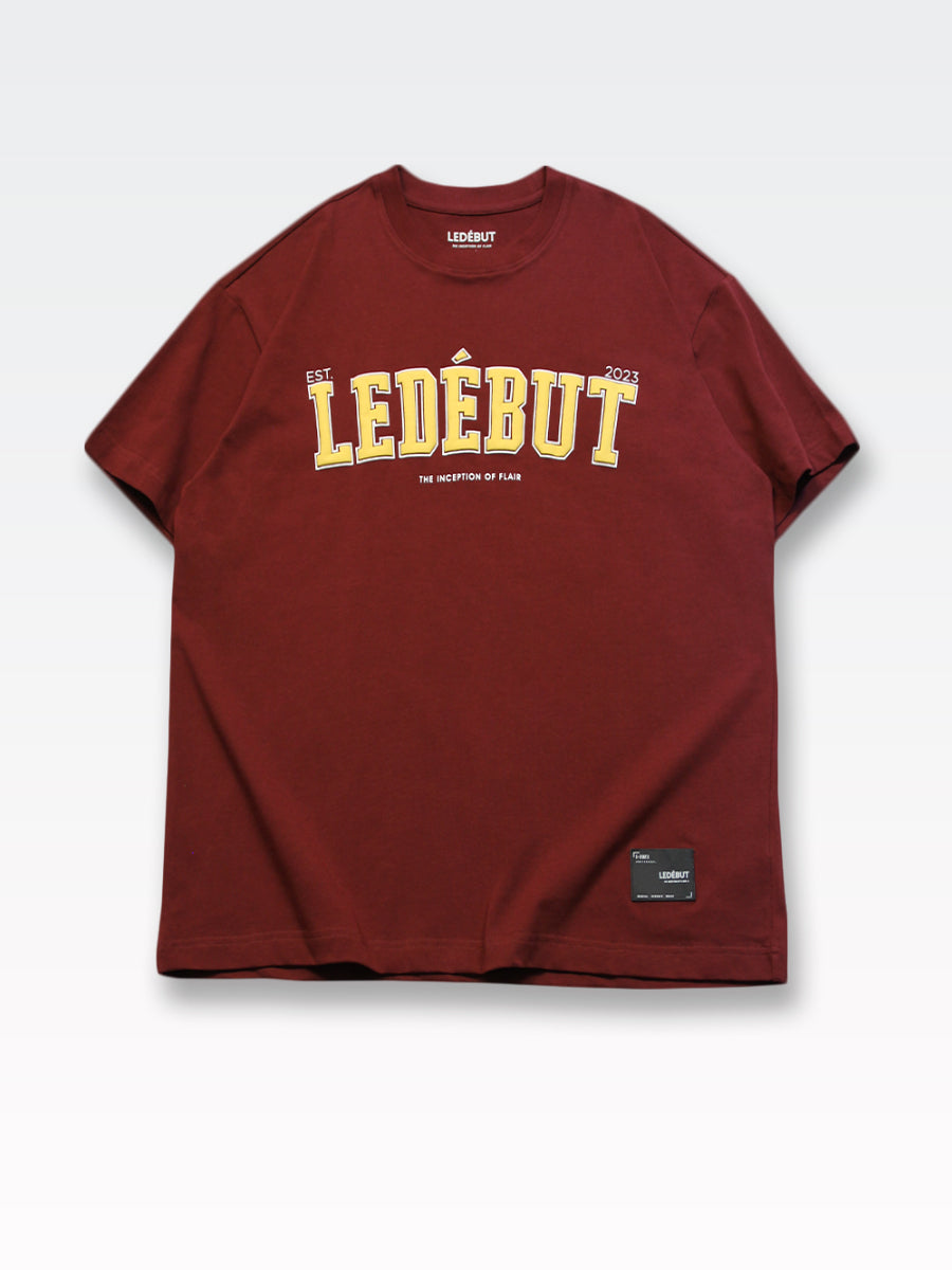 Unisex Ledébut Puff Print Leather Patch Oversized Tee