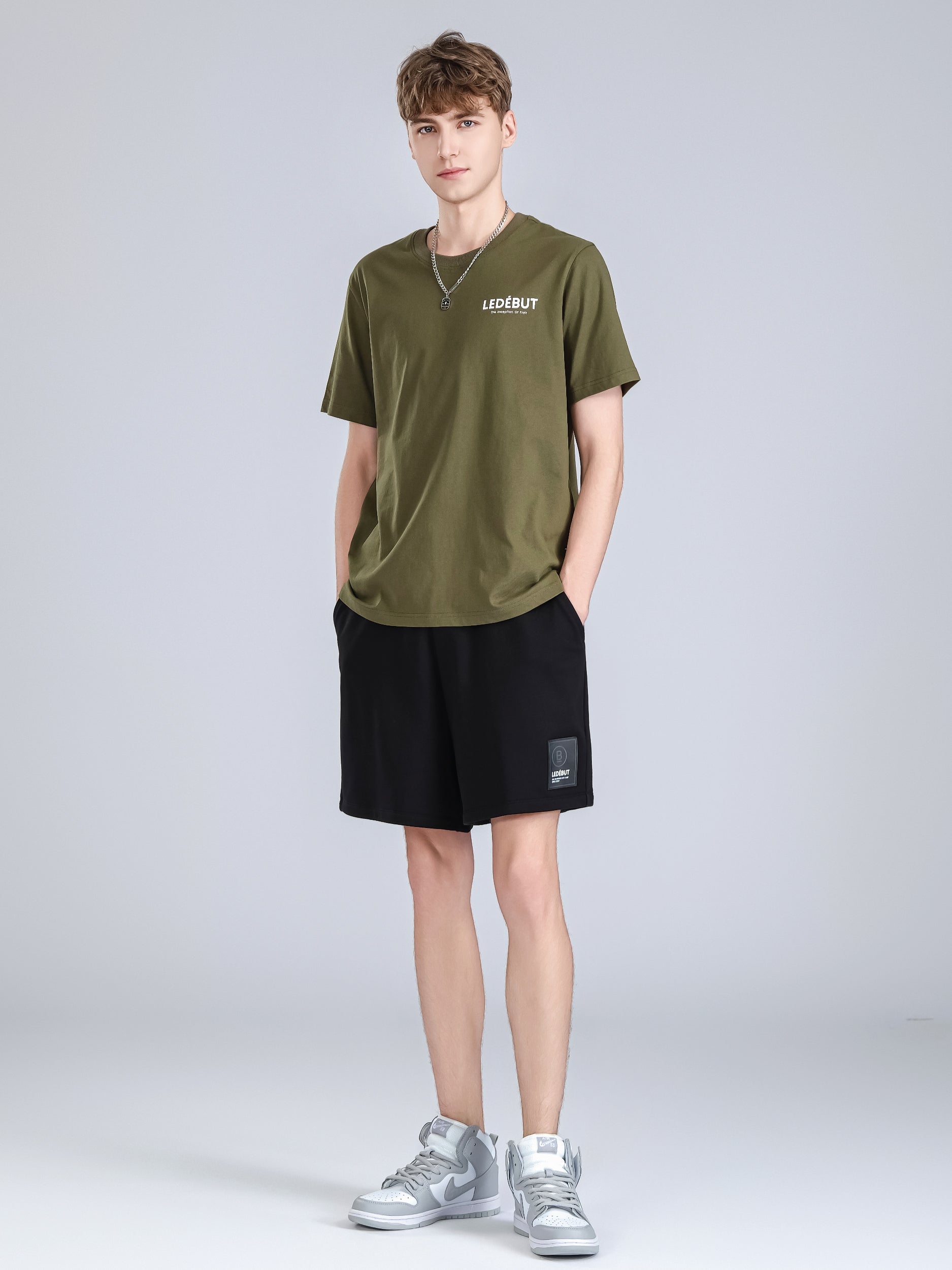 Mens Short Pants Embroidery Loose Fit