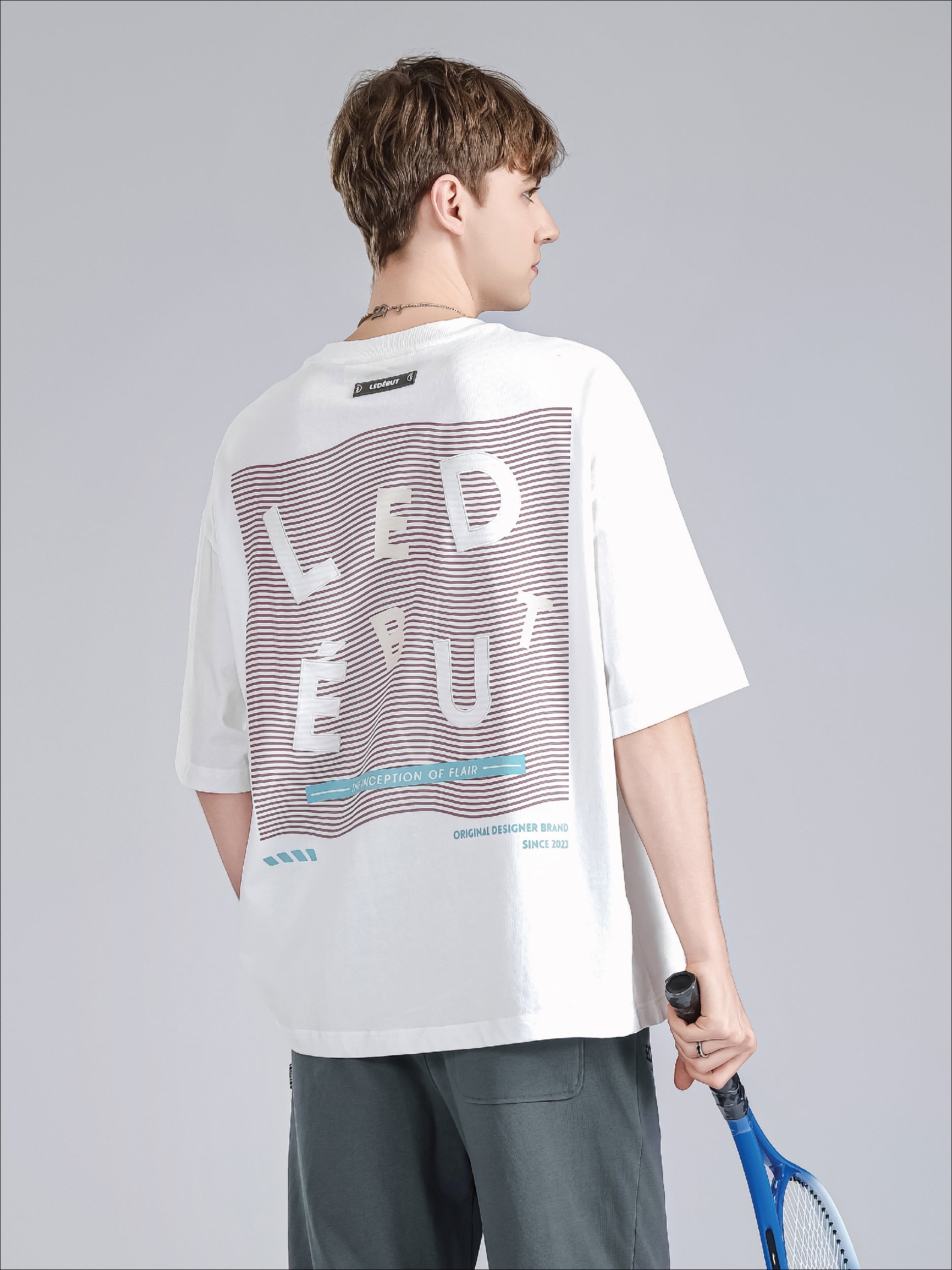 Unisex Left High Density with Ledebut Graphic Print Oversized Tee