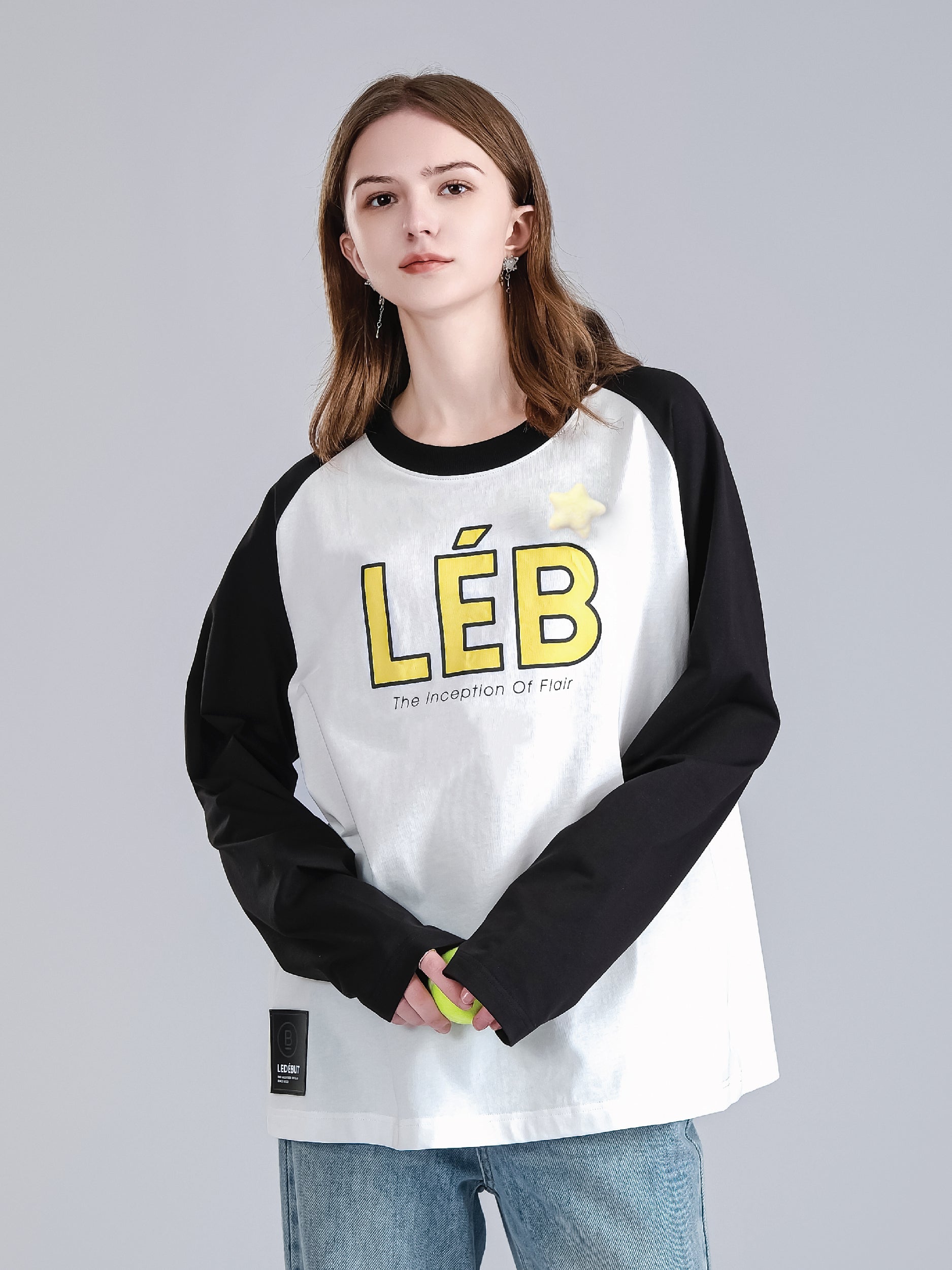 Women Center Large LÉB Print Long Sleeve Tee