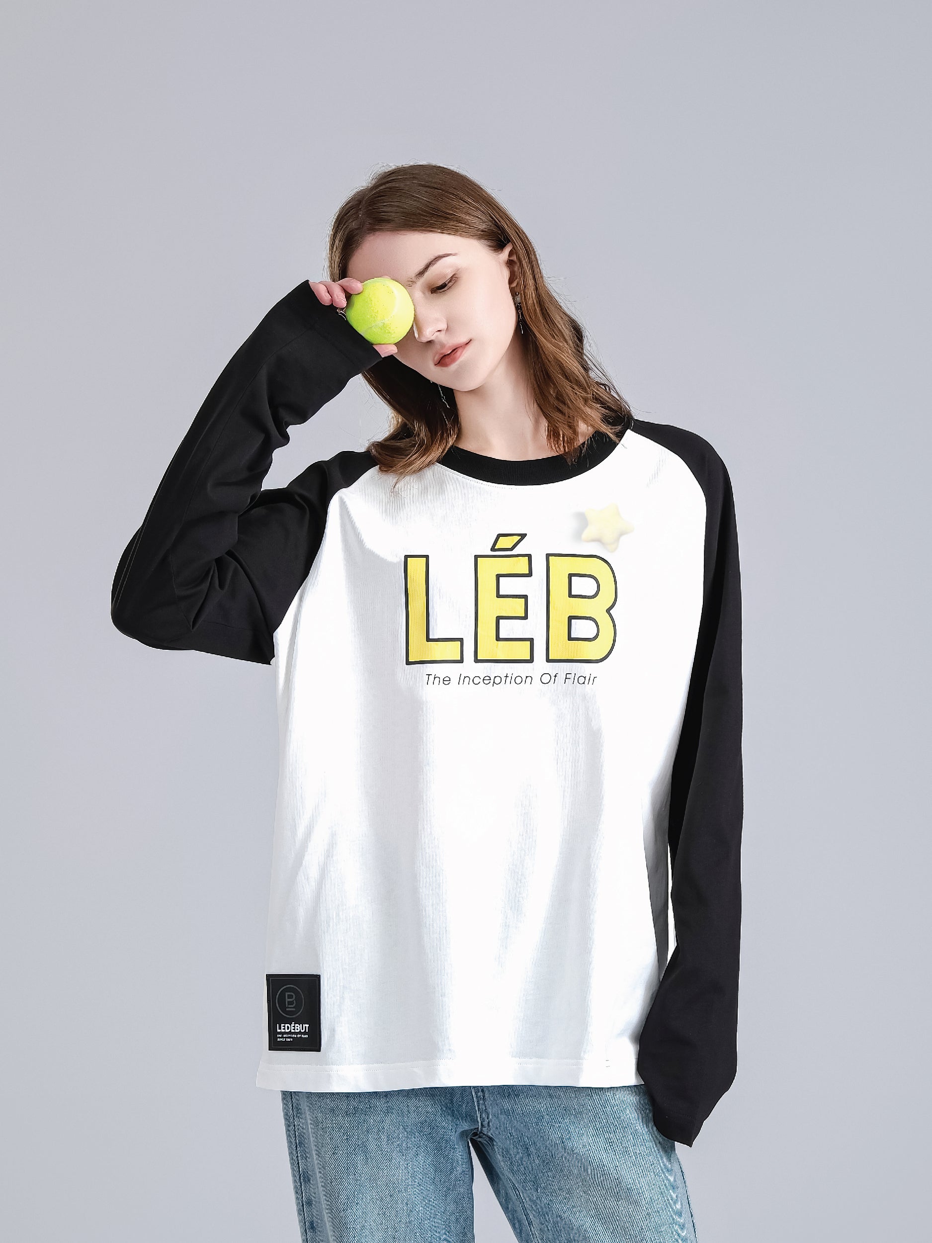 Women Center Large LÉB Print Long Sleeve Tee