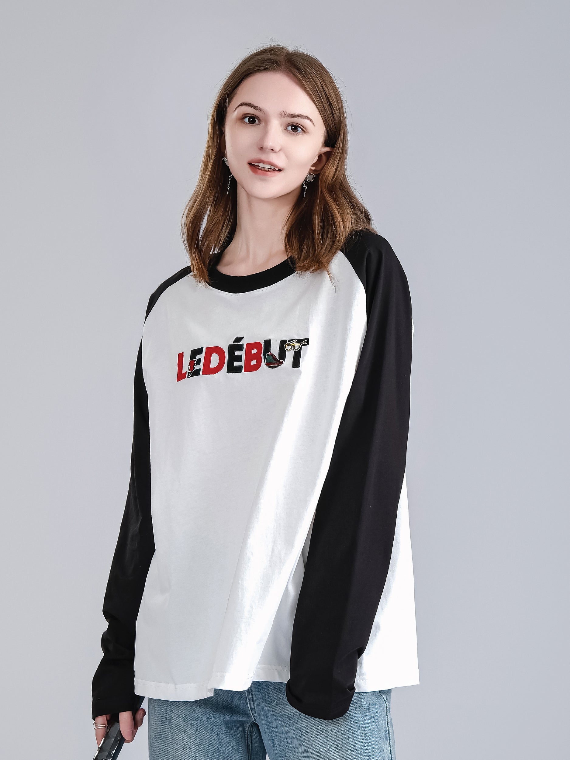 Women Center Patch Long Sleeve Tee