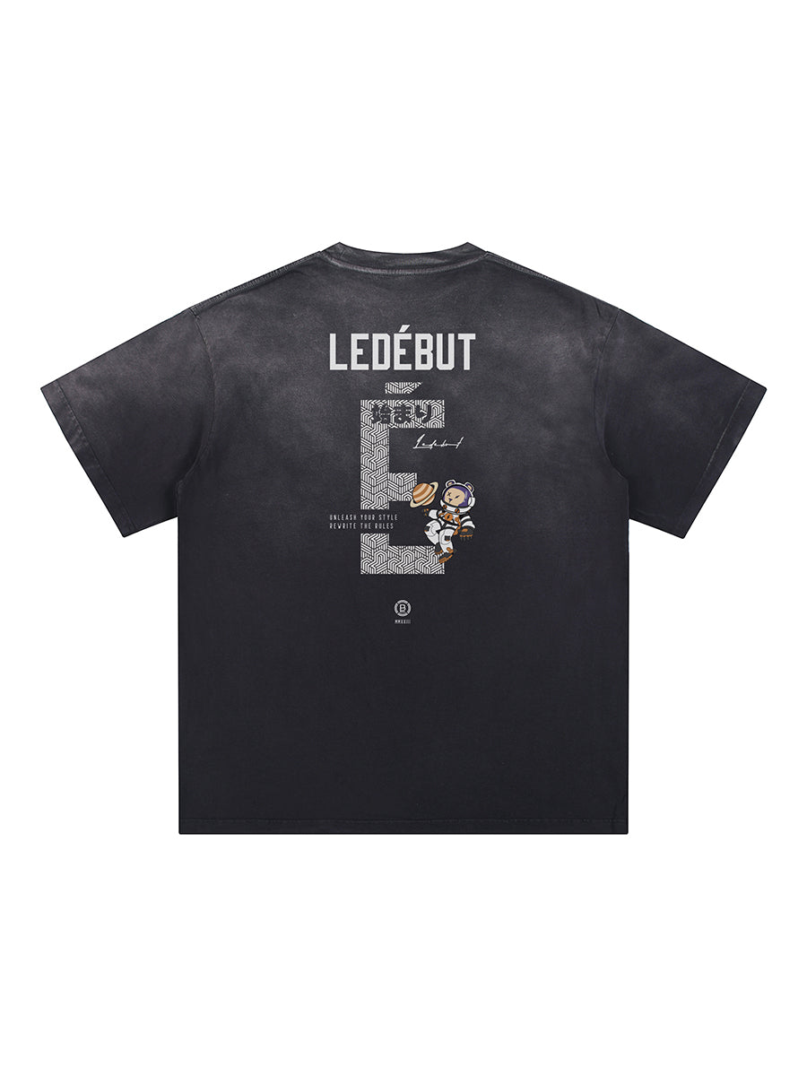 Unisex Gradé Spacecraft Bear Oversized Tee