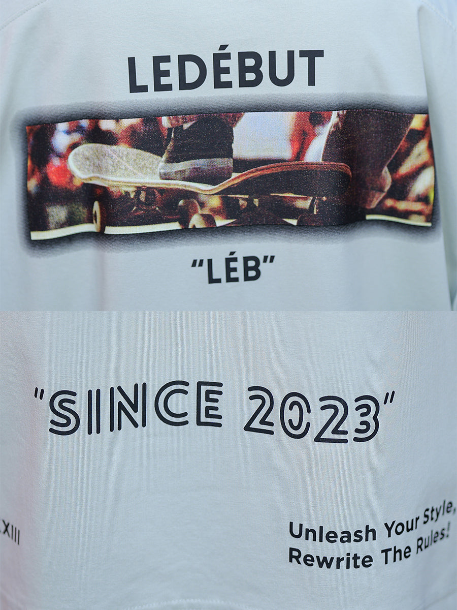 Unisex LEB Skateboard Back Print Oversized Tee