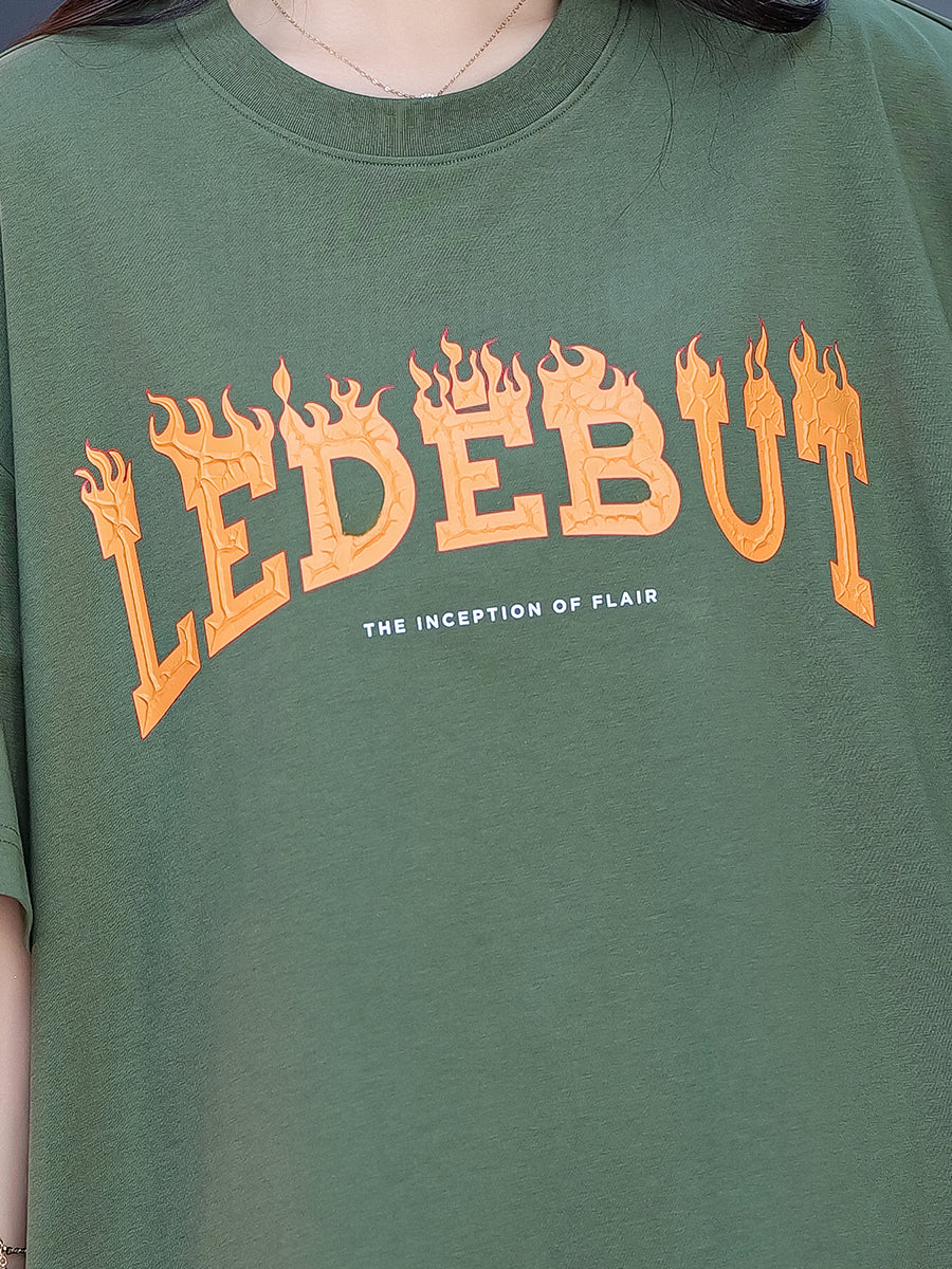 Unisex LEDEBUT Flame 3D Print Oversized Tee