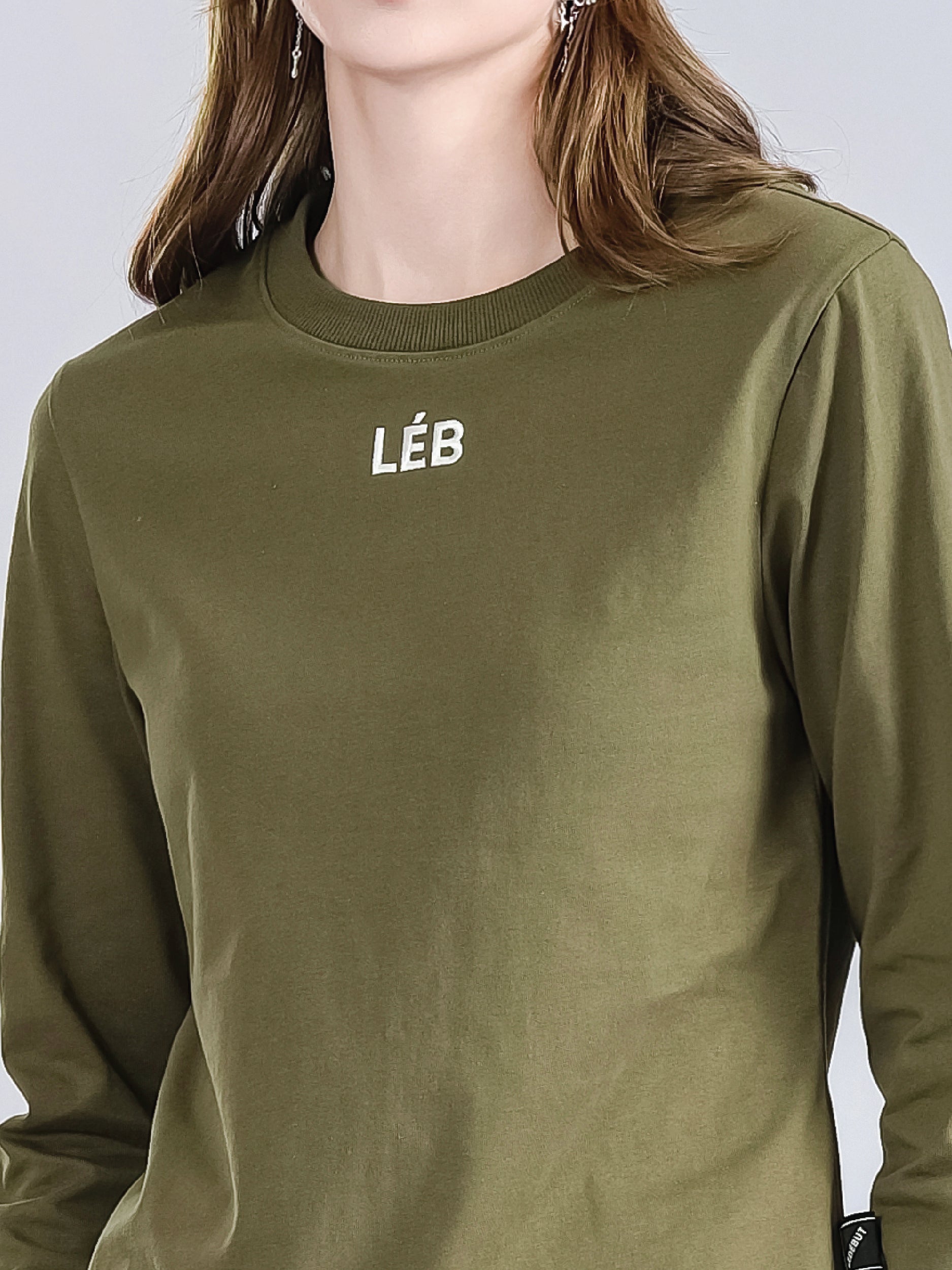 Women Center LÉB Embroidery Long Sleeve Tee