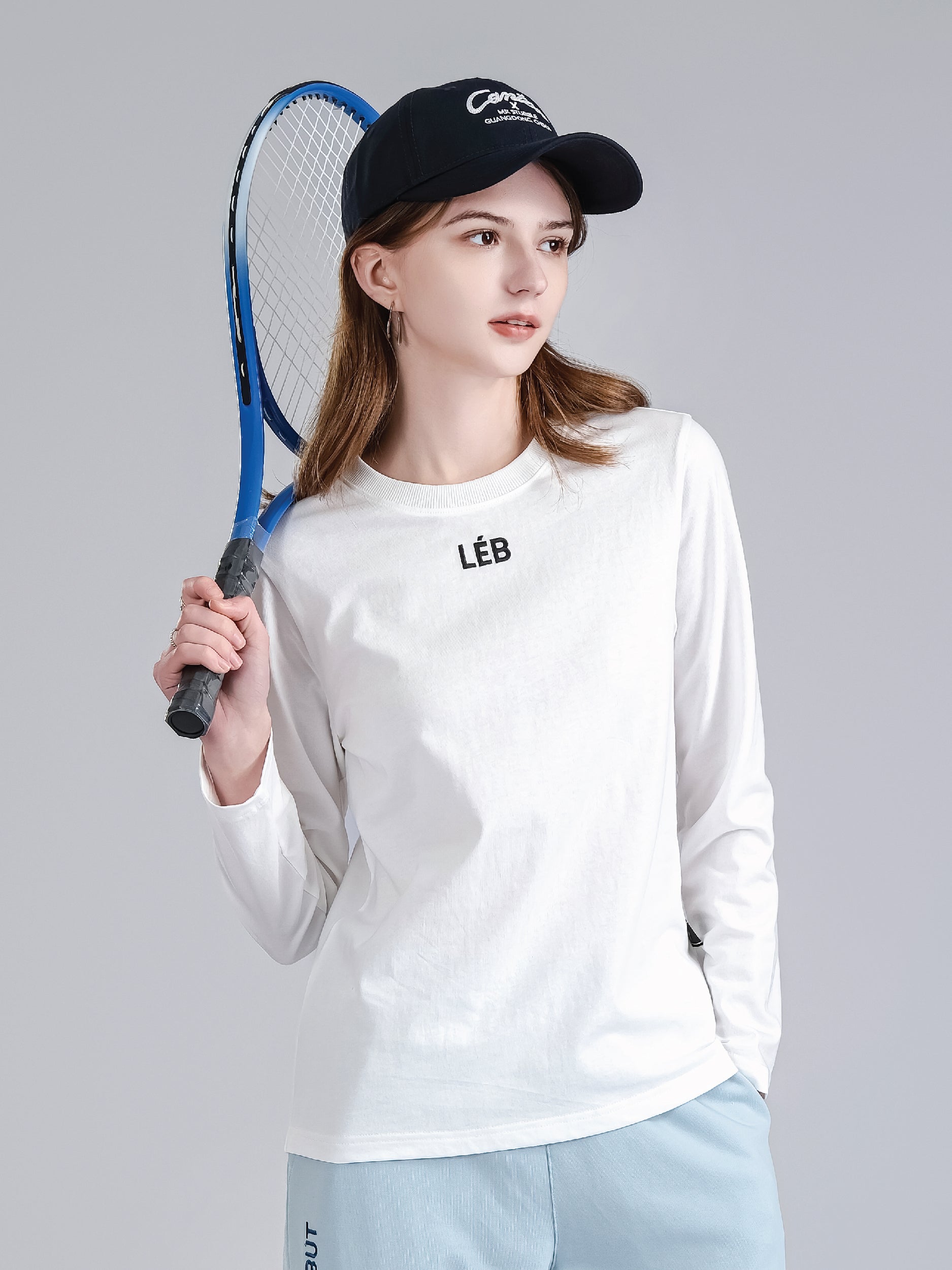 Women Center LÉB Embroidery Long Sleeve Tee