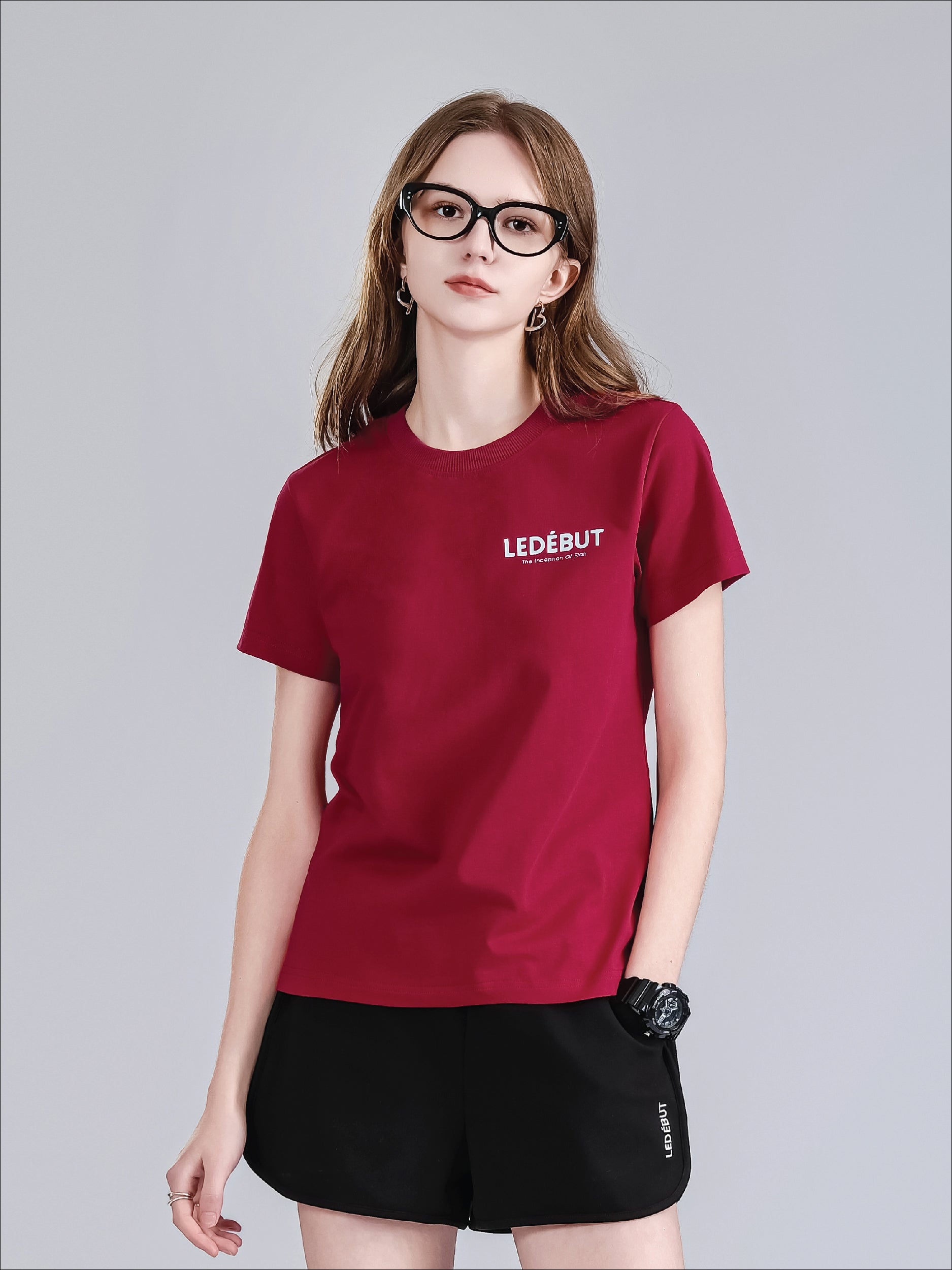 Women Regular Left Chest Label Regular Tee