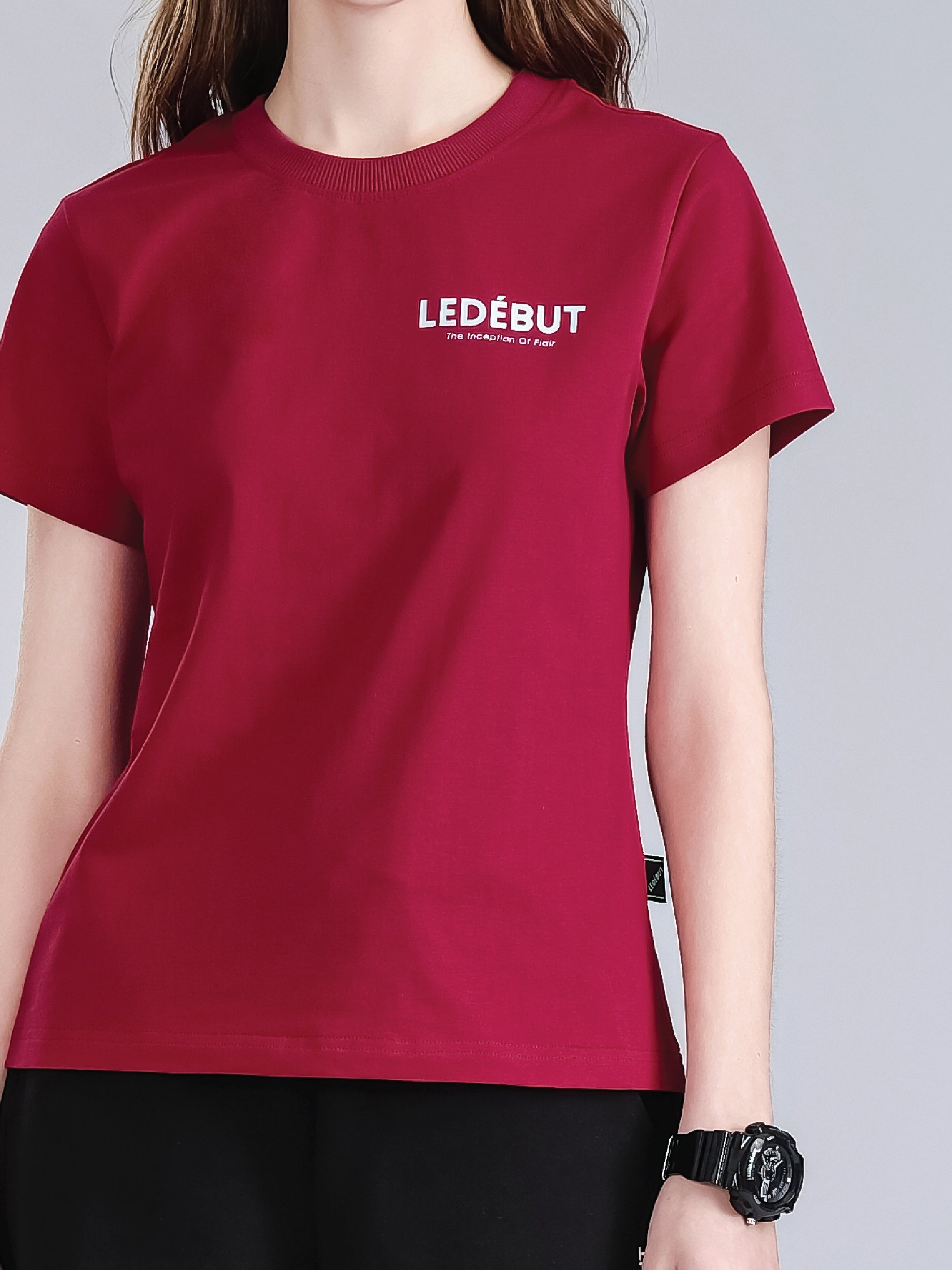 Women Regular Left Chest Label Regular Tee