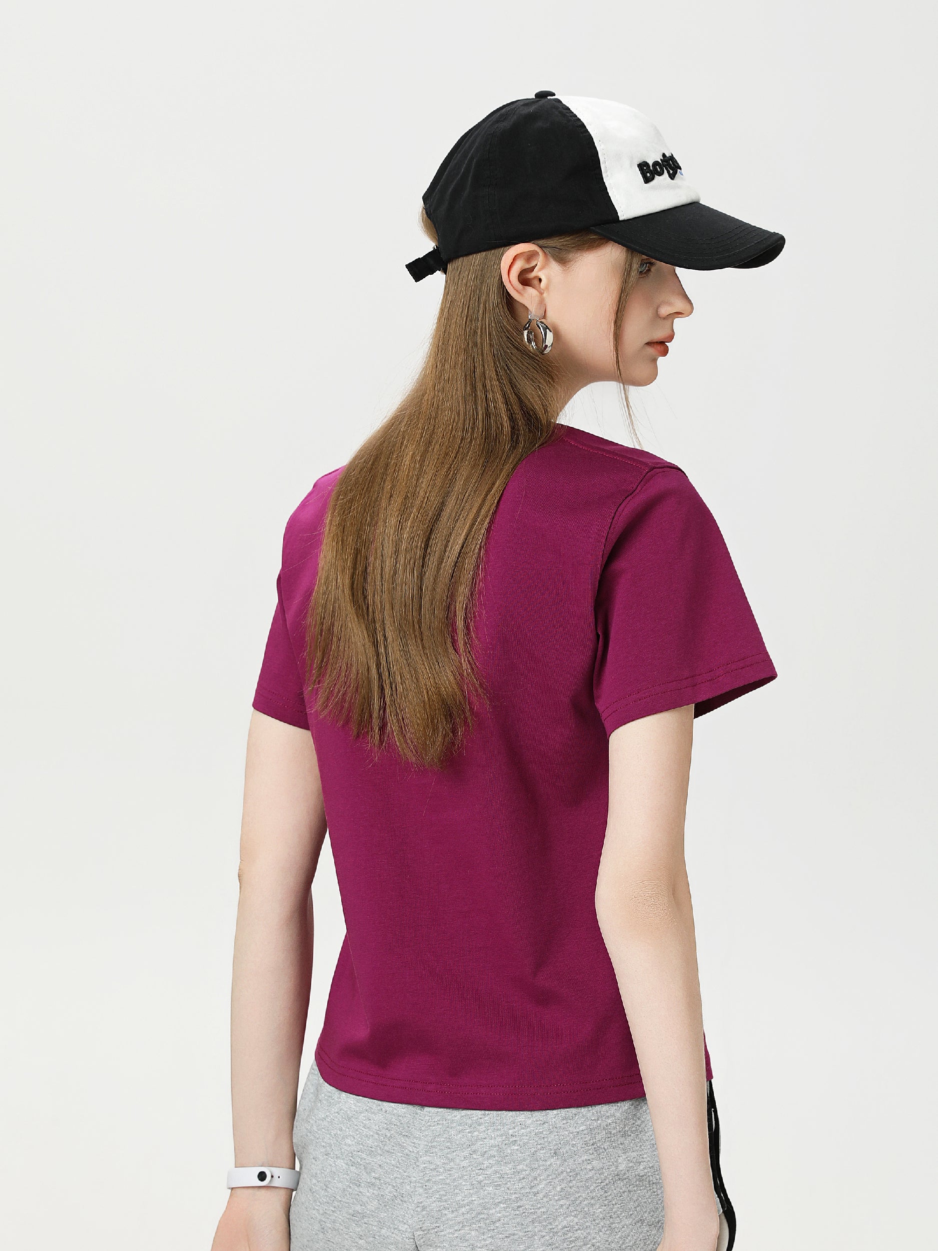 Women Basic 9057 Crew Neck Tee