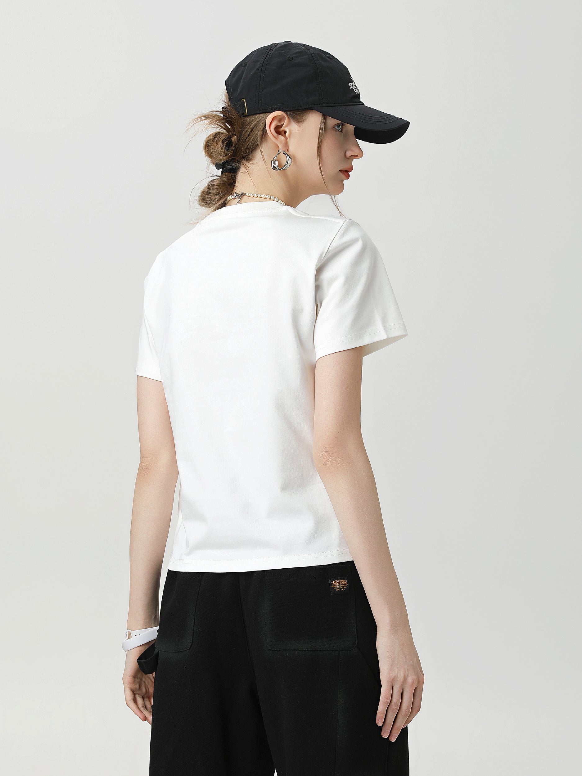 Women Basic 9057 Crew Neck Tee