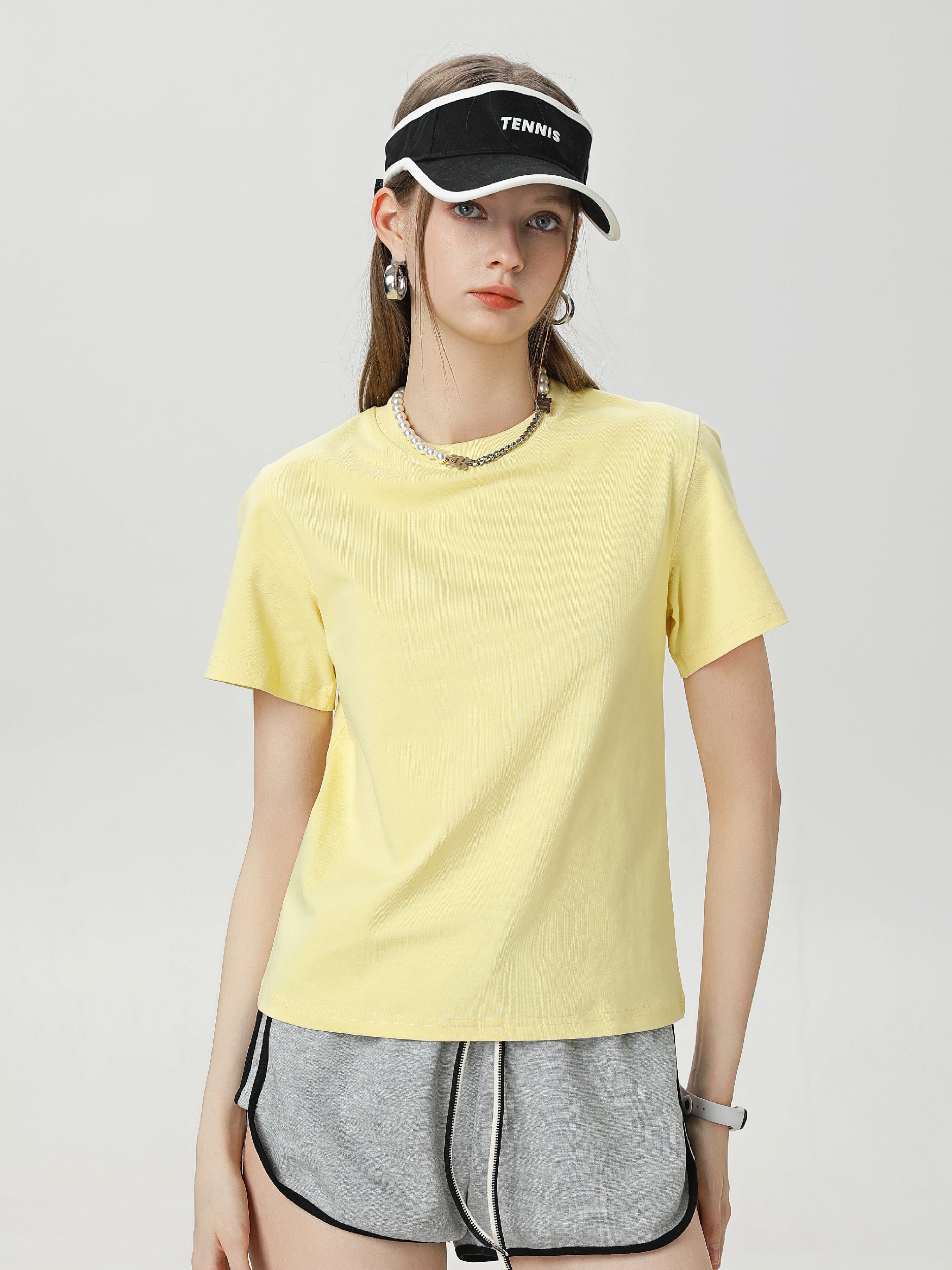 Women Basic 9057 Crew Neck Tee