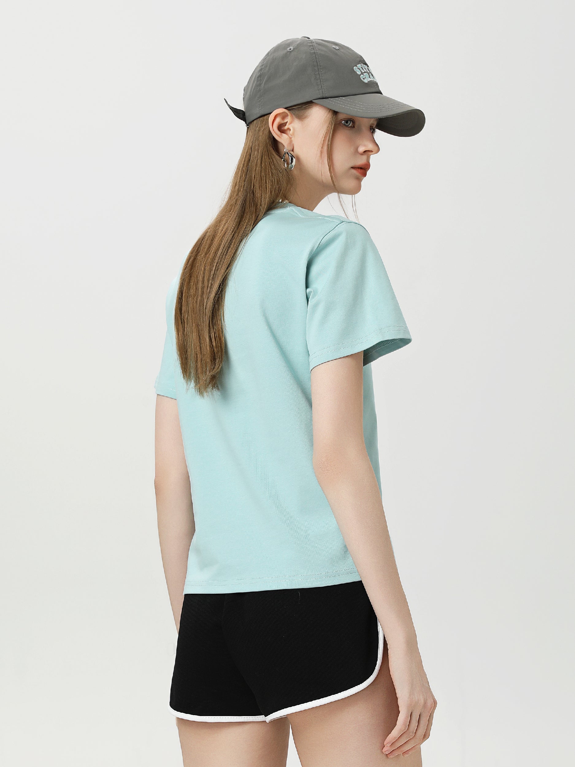 Women Basic 9057 Crew Neck Tee