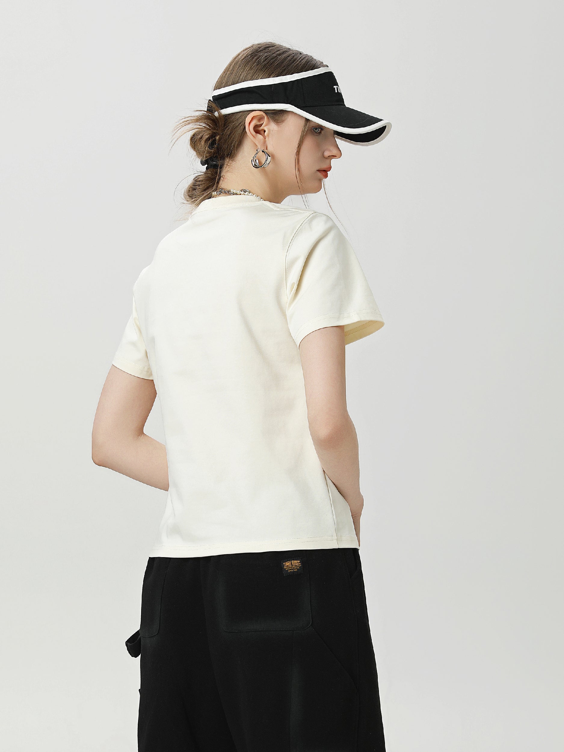 Women Basic 9057 Crew Neck Tee