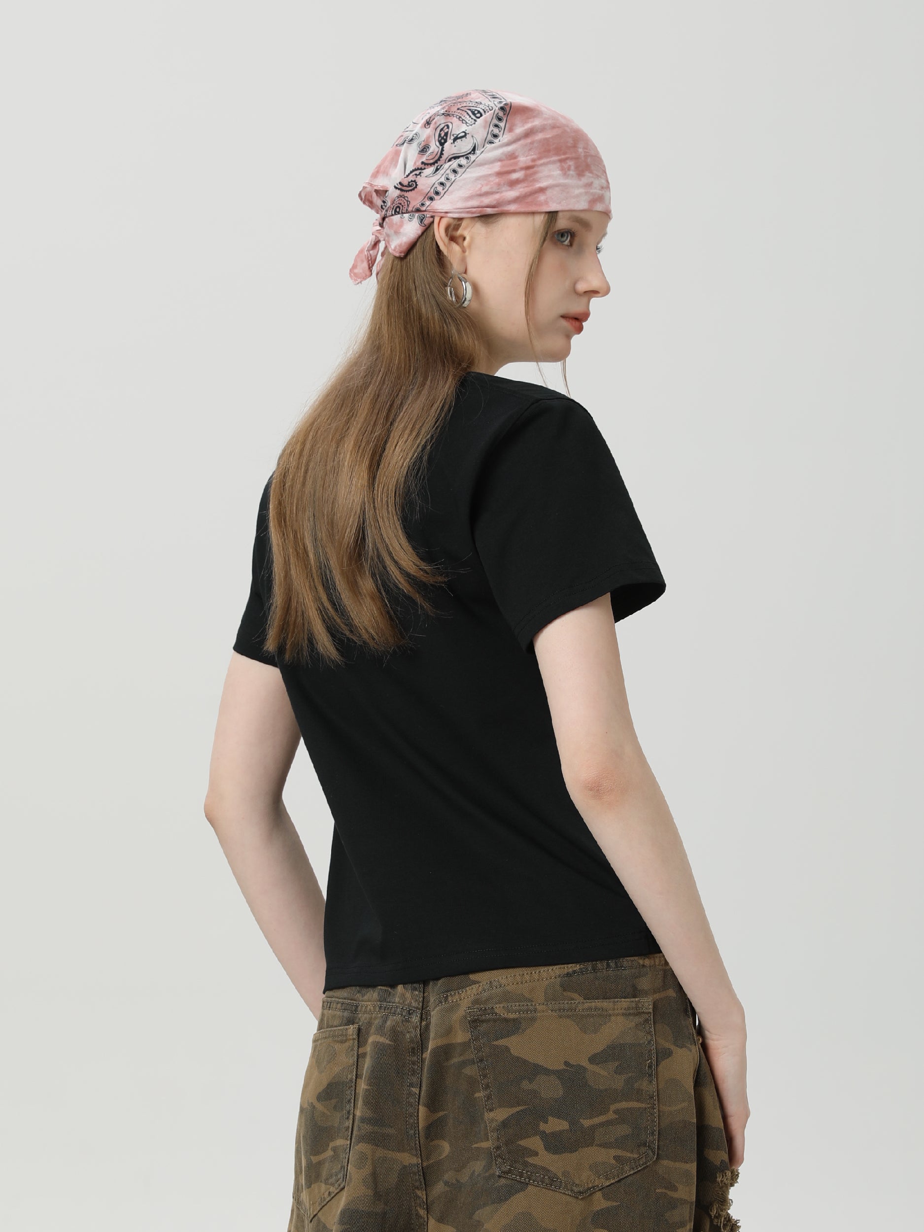 Women Basic 9057 Crew Neck Tee
