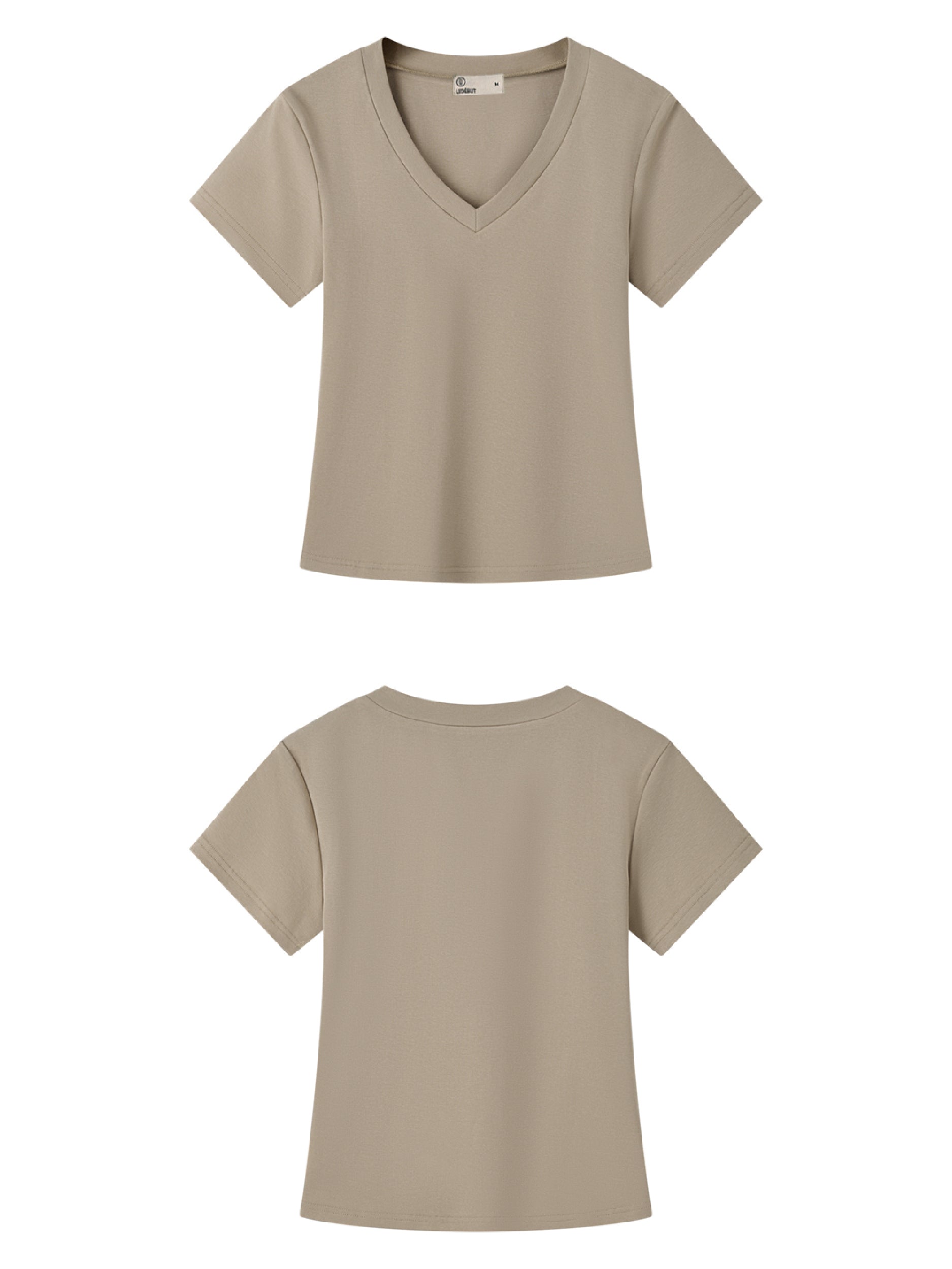 Women Basic 9055 V-Neck Tee