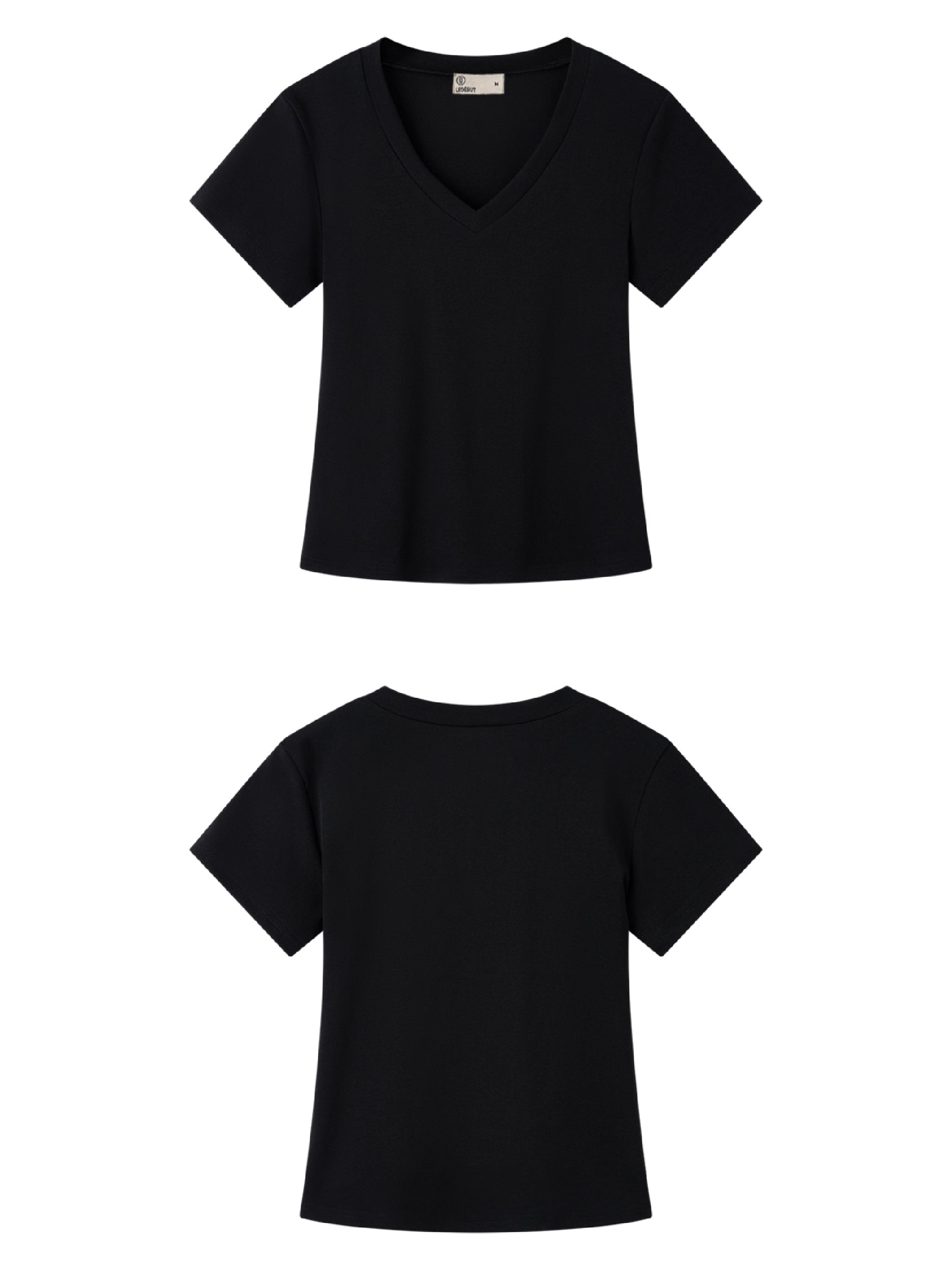 Women Basic 9055 V-Neck Tee
