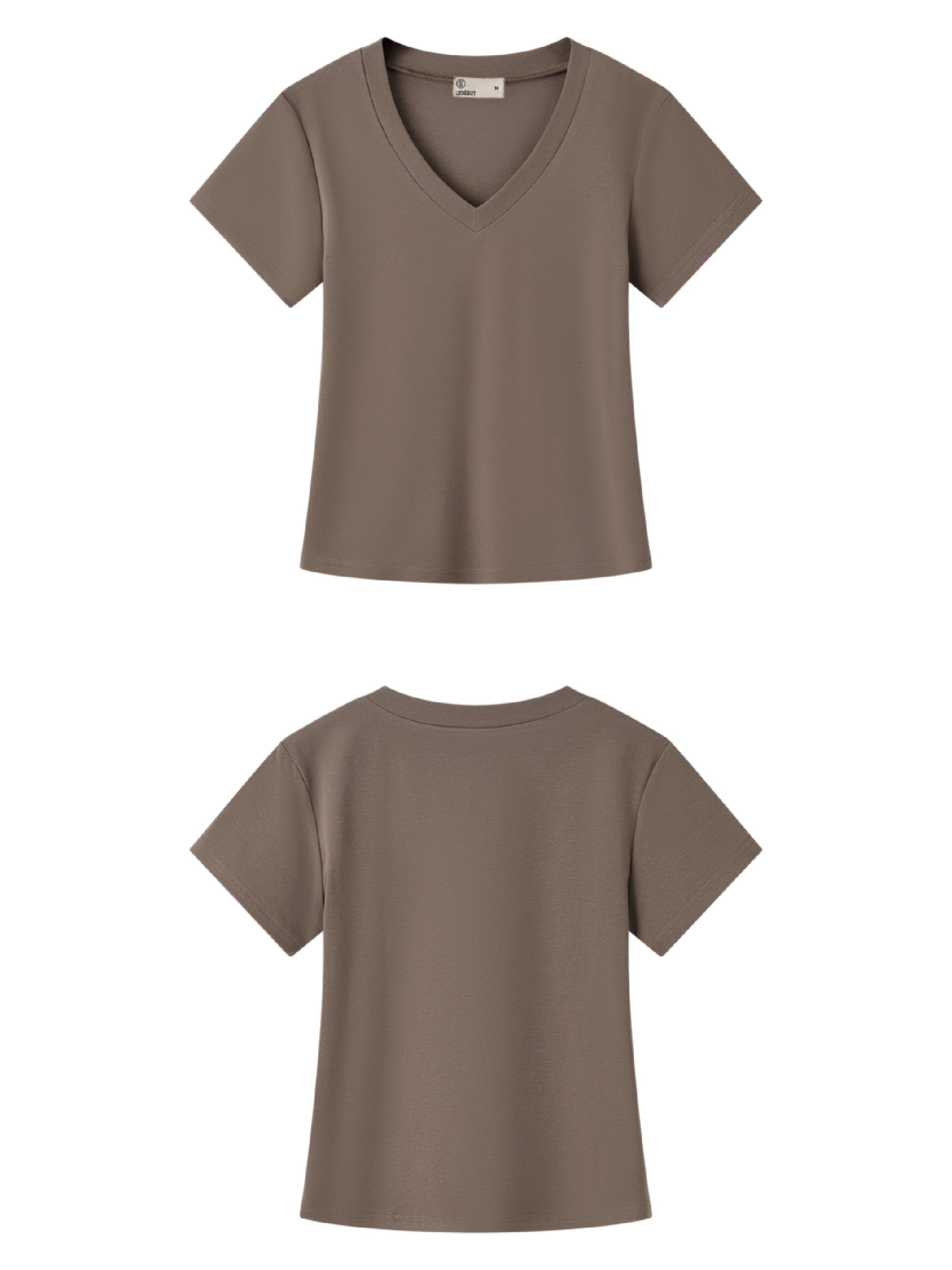 Women Basic 9055 V-Neck Tee