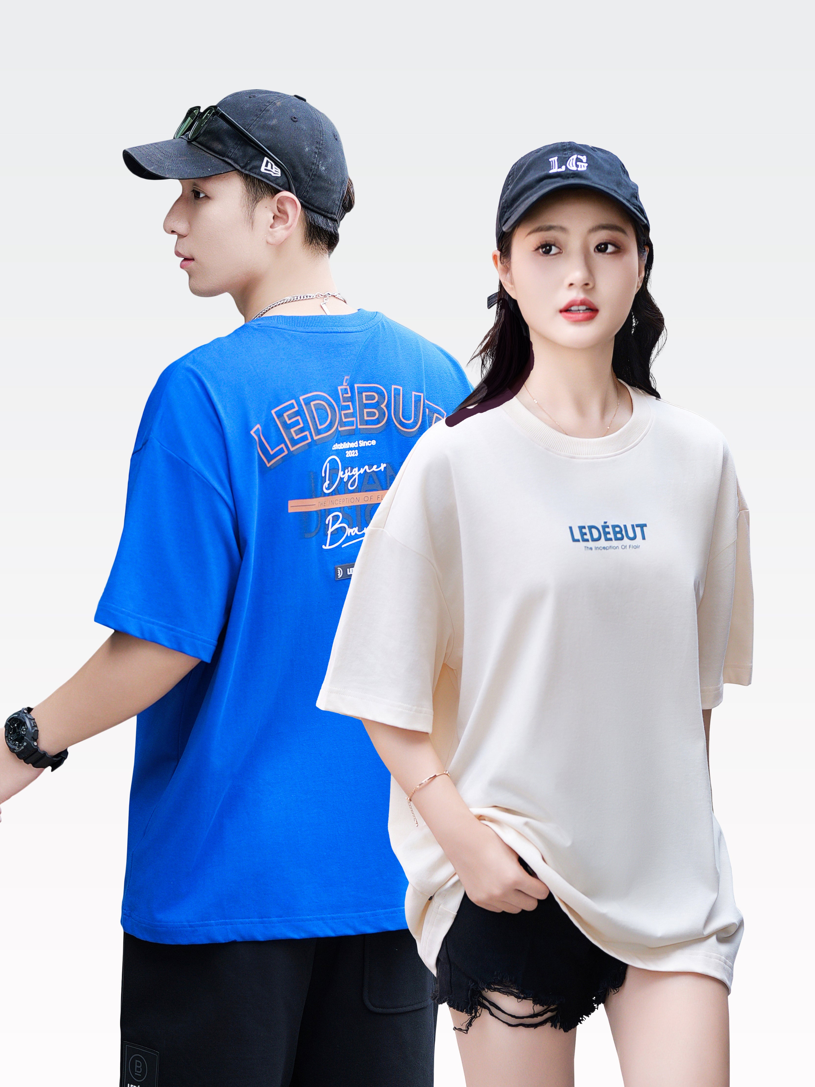 Unisex Oversized Tee with Layered Prints