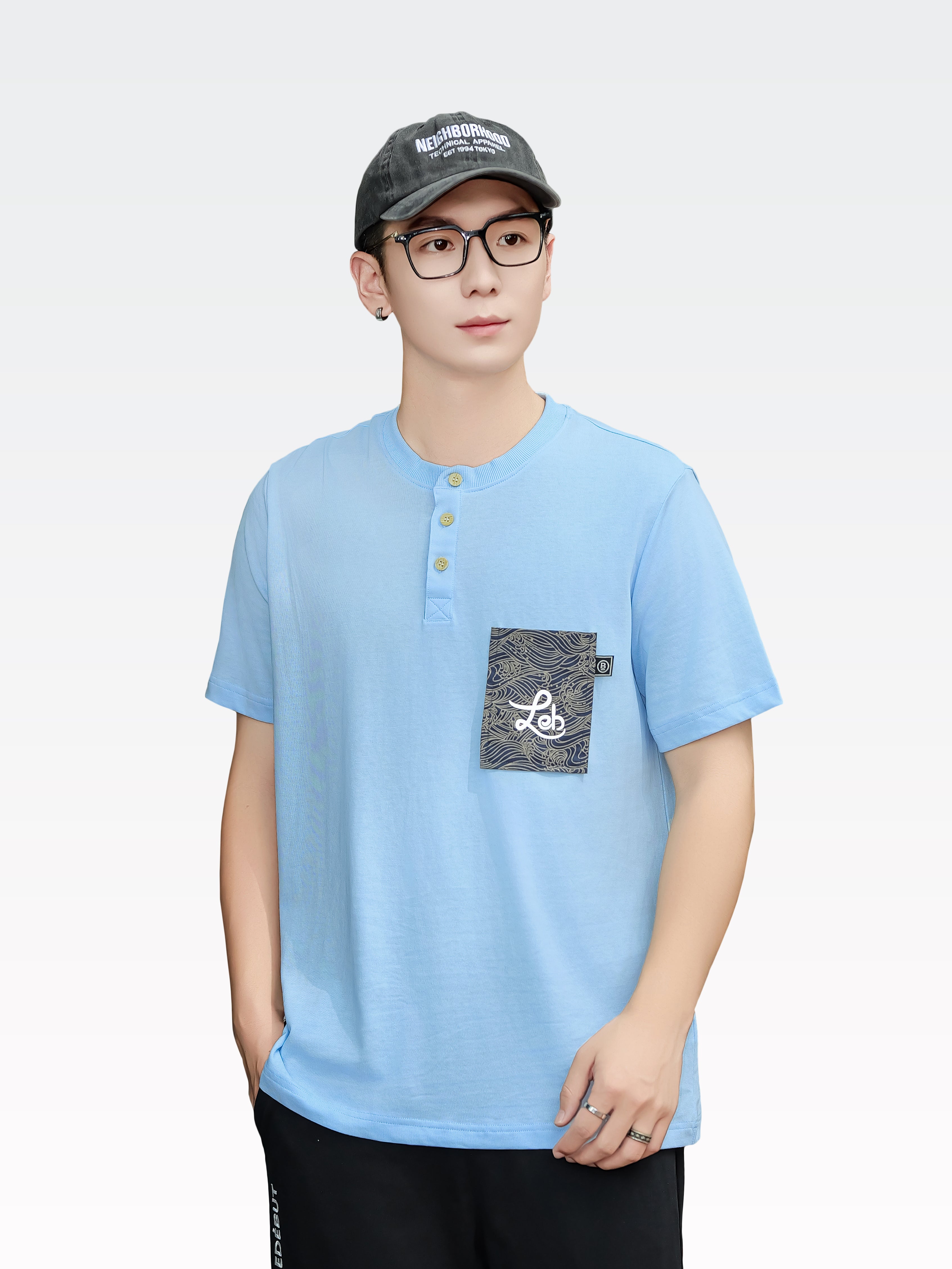 Men Leb Contrast Pocket Regular Tee