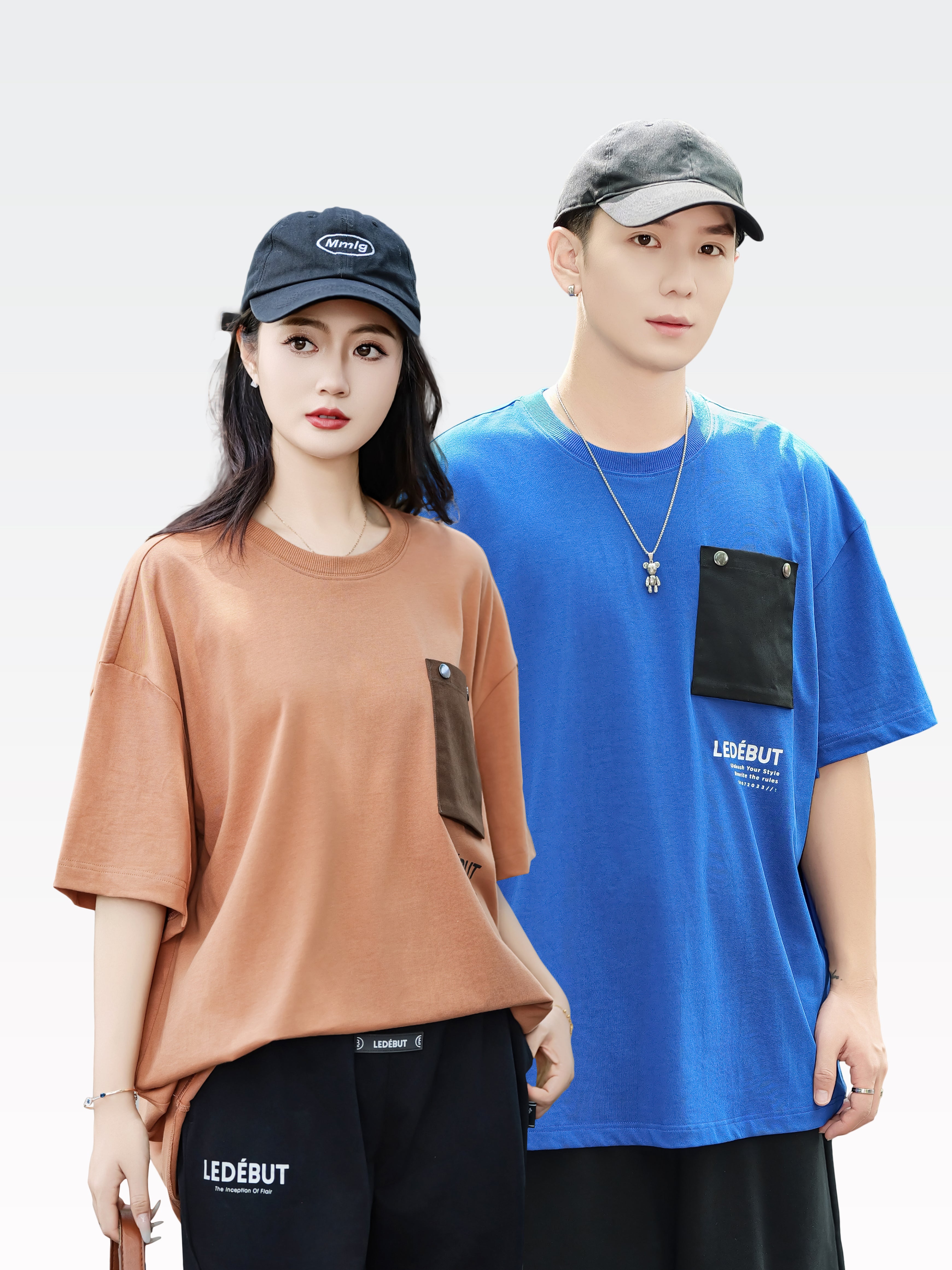 Unisex Pocket Detail Oversized Tee