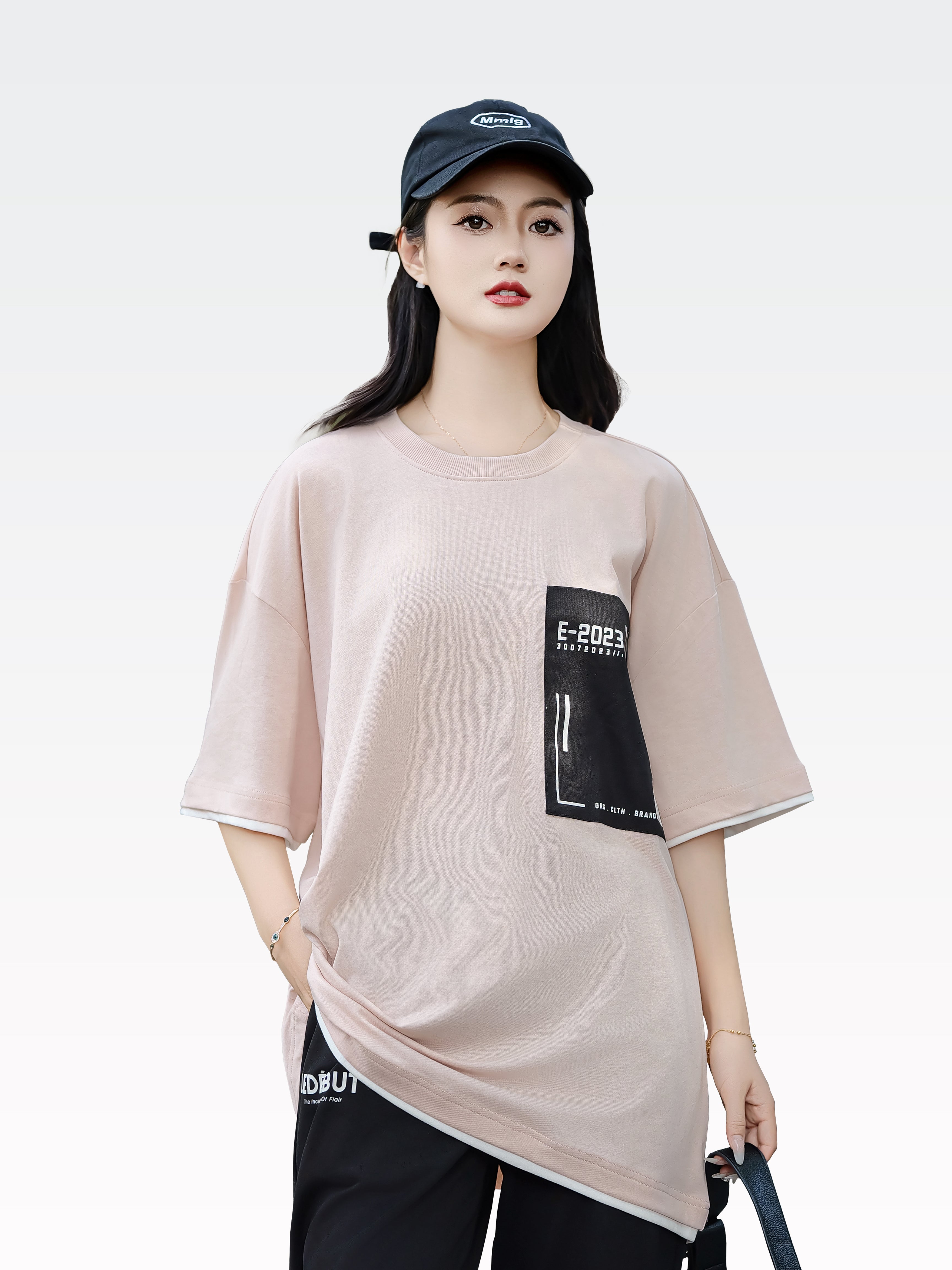 Unisex Double Layer Oversized Tee