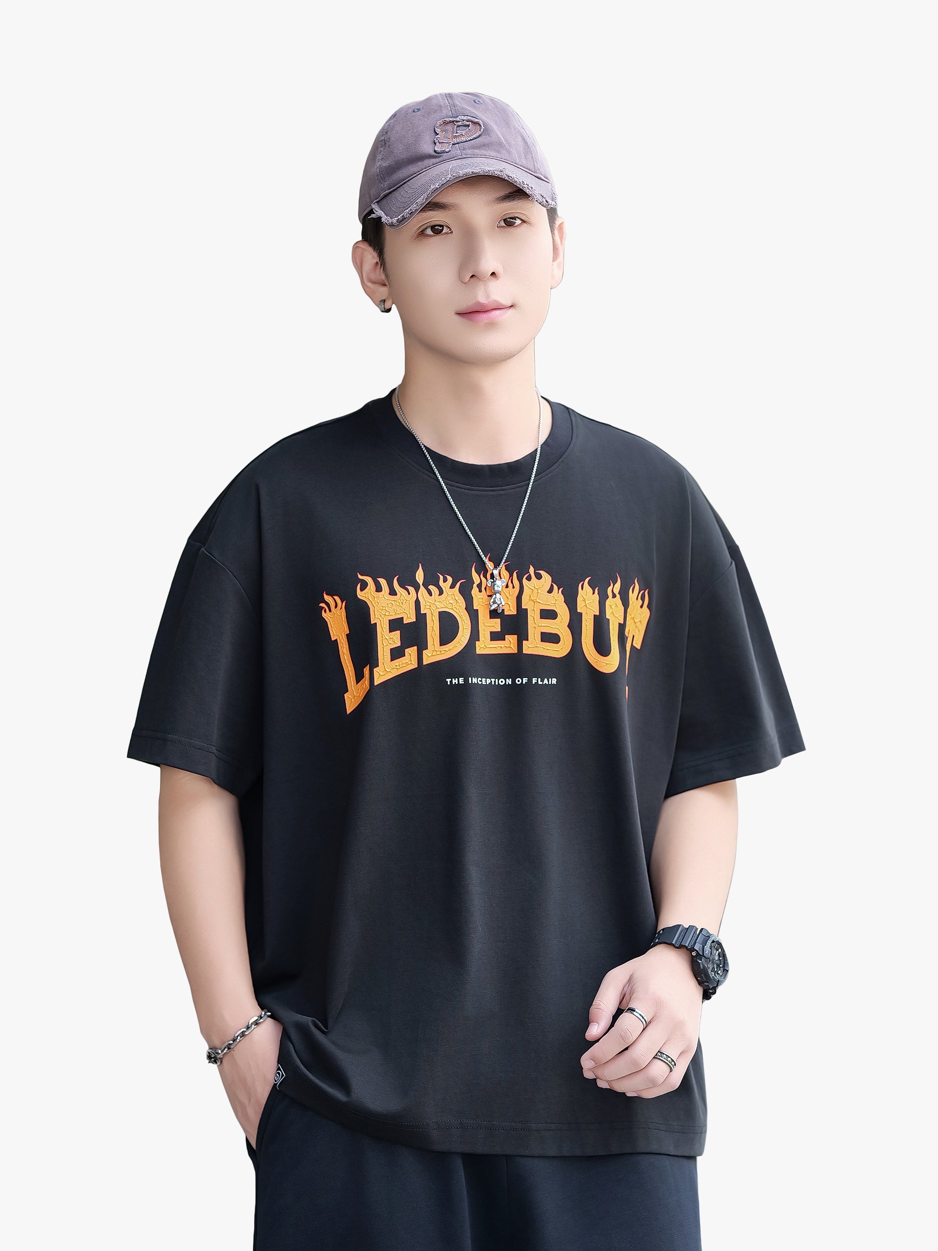 Unisex LEDEBUT Flame 3D Print Oversized Tee