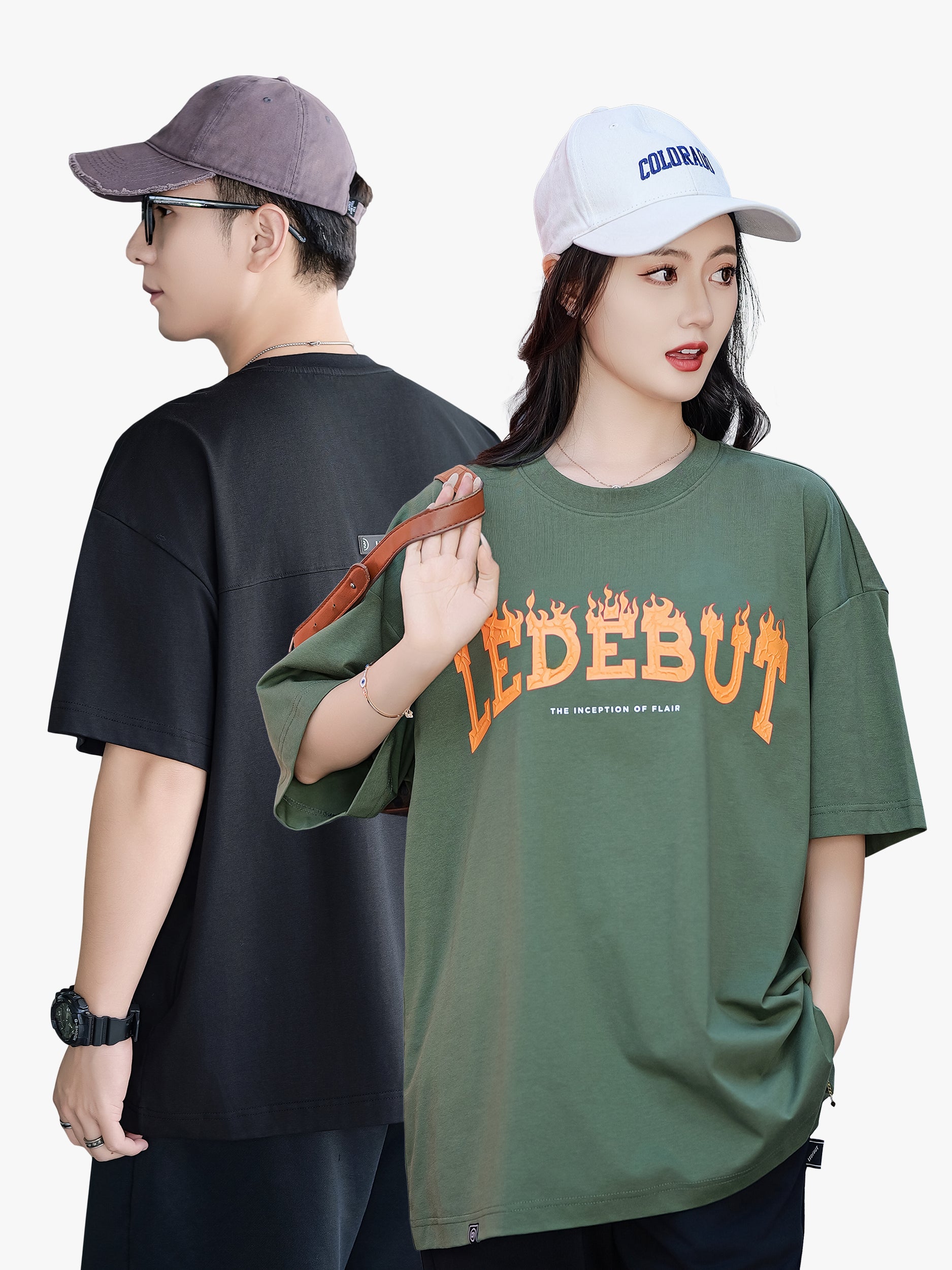 Unisex LEDEBUT Flame 3D Print Oversized Tee