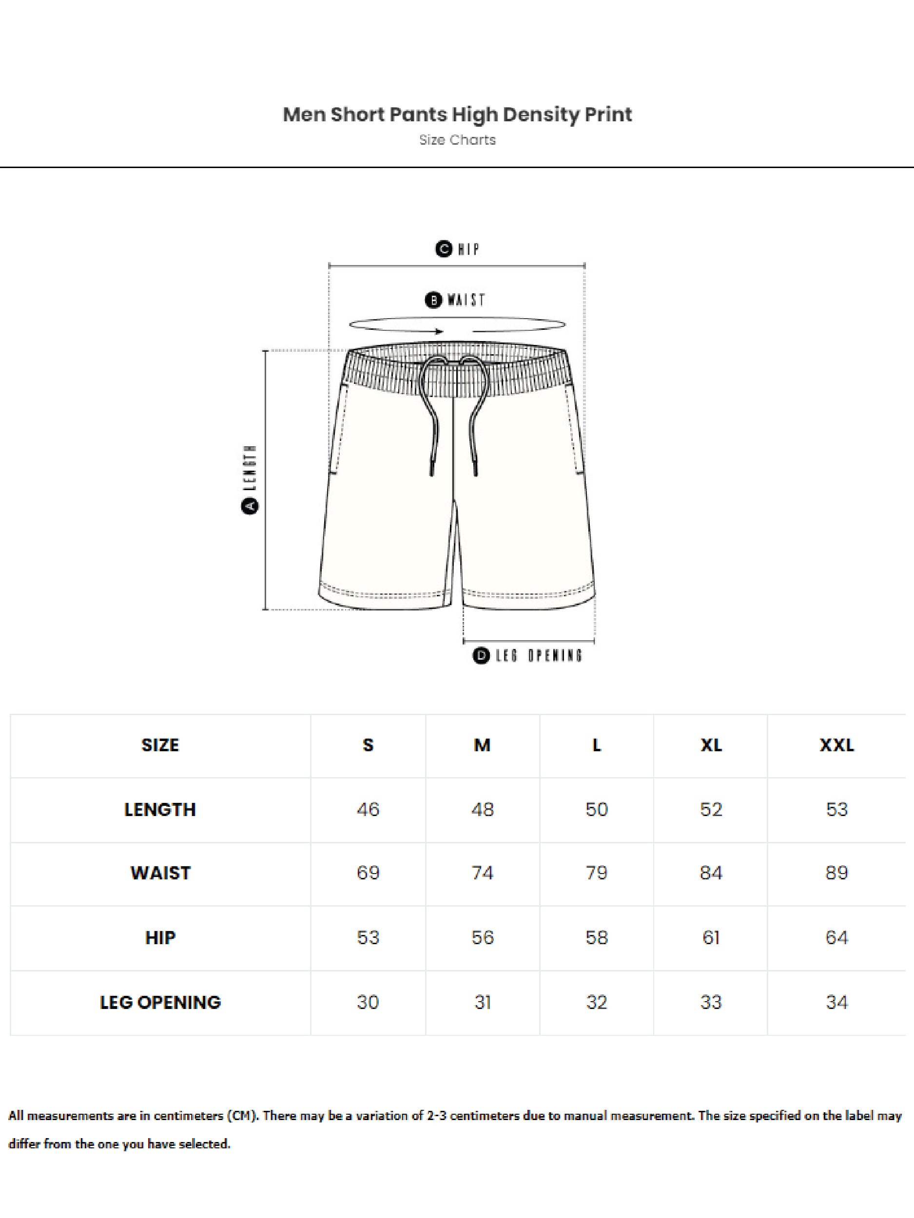 Men Short Pants High Density Print